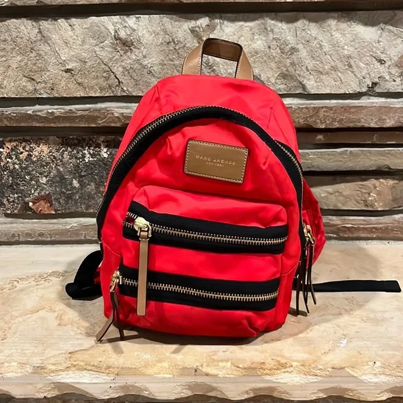 Marc Jacobs Bags Marc Jacobs Red Nylon Mini Biker Backpack